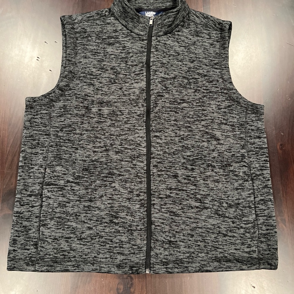 Lands End Men’s Gray Fleece Vest XL